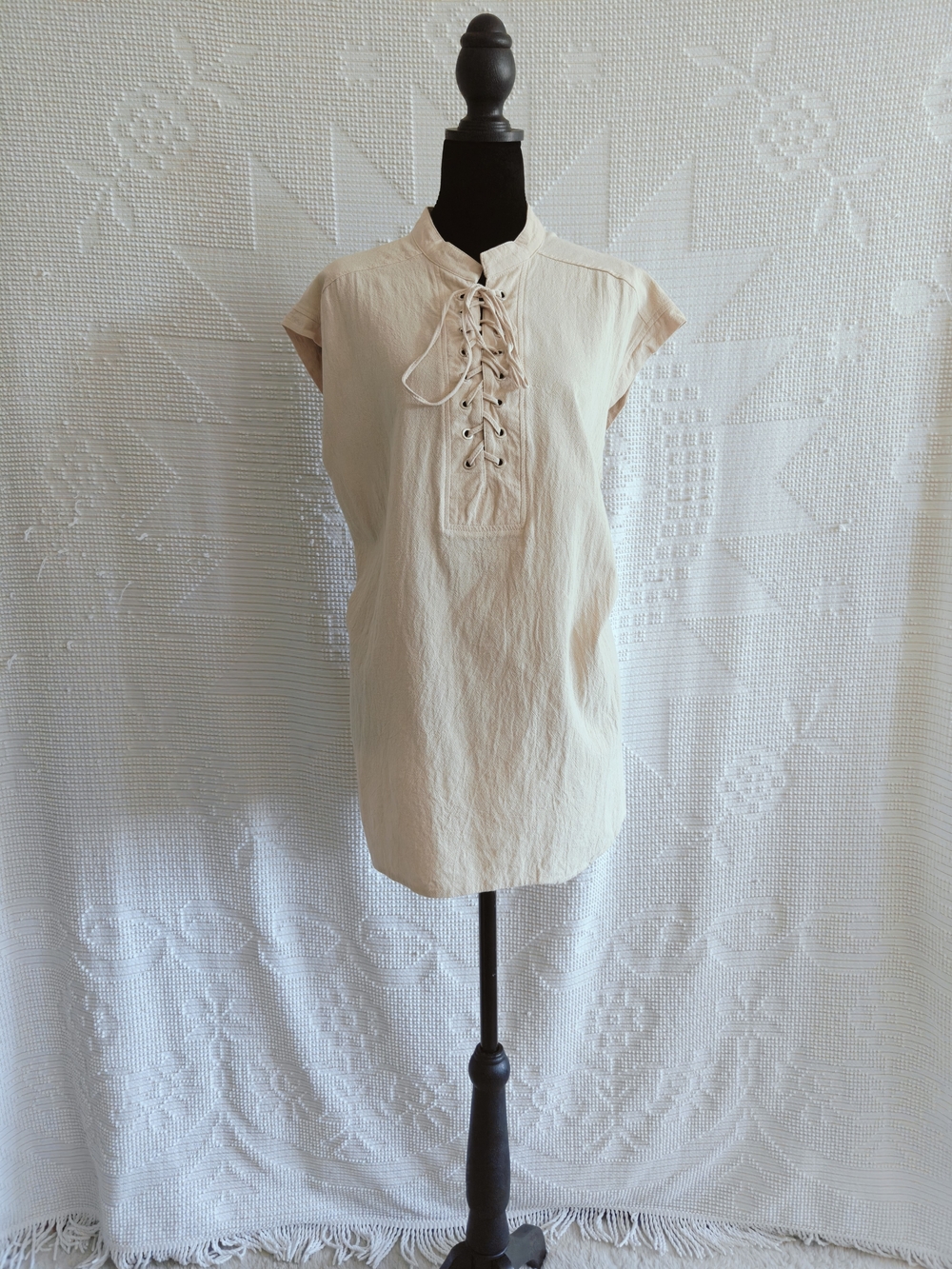 100% Cotton Lace-Up Vest Top | Plus Size 3XL Tunic | Renaissance | Boho |Western